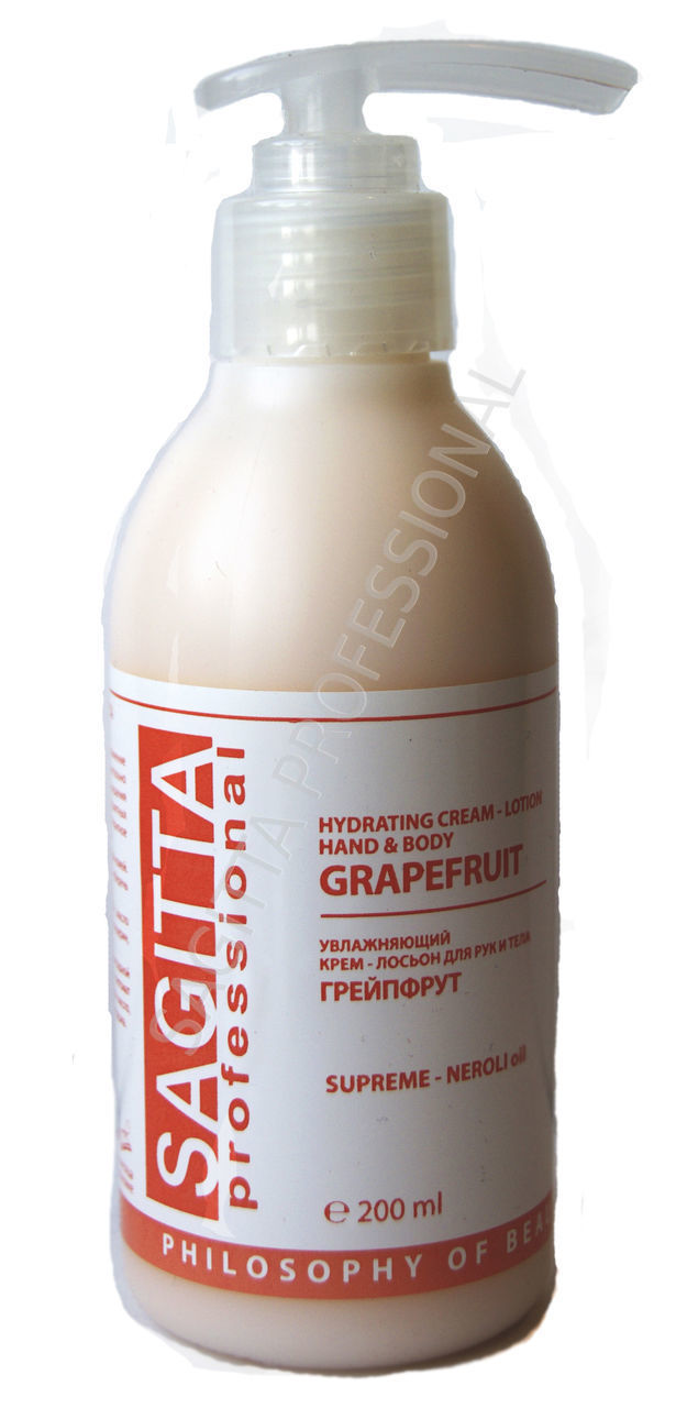 Sagitta Увлажняющий крем-лосьон для рук/тела GRAPEFRUIT (грейпфрут) 200ml