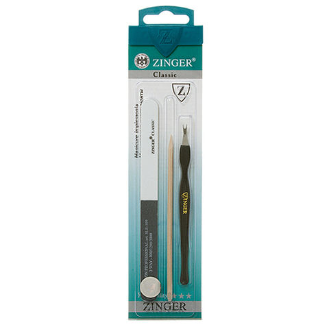 ZINGER SIS-100 Набор маникюрных инструментов (триммер+наждак+ апельсиновая+палочка)