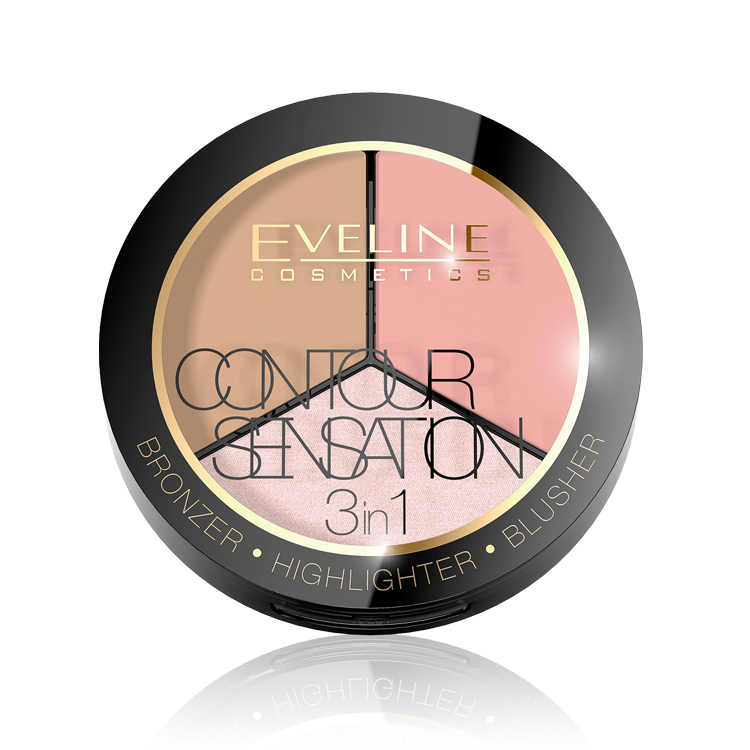 Eveline Набор для скульптурирования контура лица CONTOUR SENSATION 3IN1 01 Pink Beige 