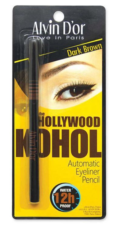 Alvin D`or Карандаш для глаз автоматич. водостойкий HOLLYWOOD Тон 02 dark brown KOHOL